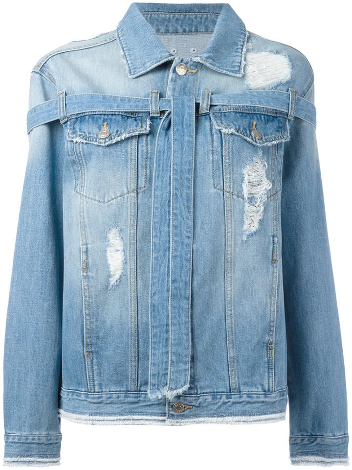 Steve J & Yoni P - Distressed Denim Jacket - Women - Cotton - M, Women's, Blue, Cotton