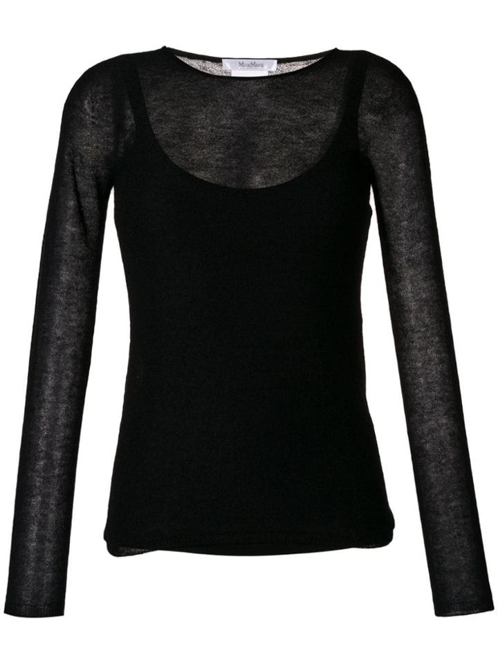 Max Mara Sheer Knit Top - Black