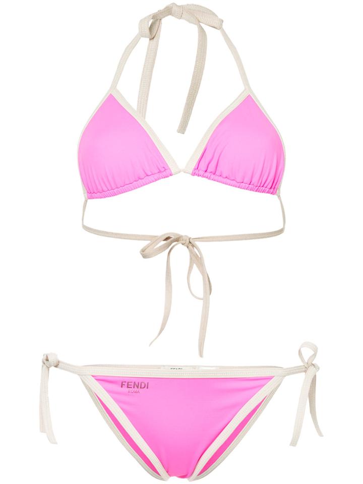 Fendi Halterneck Two Piece Bikini - Pink & Purple