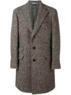 Brunello Cucinelli Buttoned Tweed Coat, Men's, Size: 52, Grey, Cotton/polyamide/cupro/virgin Wool