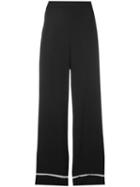 Nostra Santissima - 'pigiama' Trouserss - Women - Cotton/spandex/elastane/tencel - 42, Black, Cotton/spandex/elastane/tencel