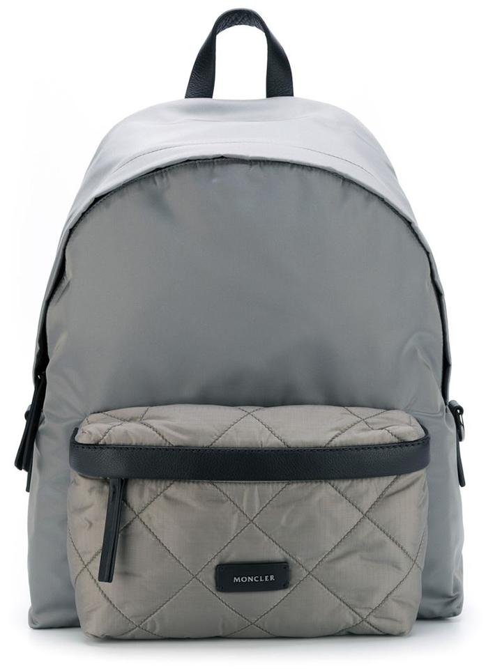 Moncler George Backpack, Grey, Nylon/leather