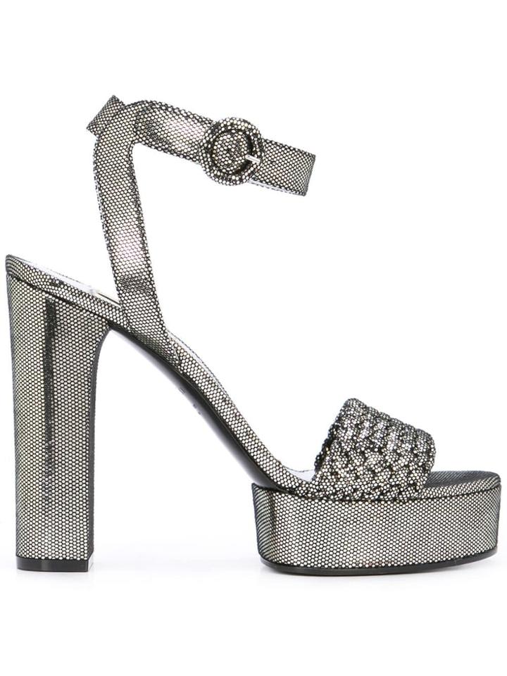 Casadei Tressé Platform Sandals - Metallic