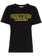 Moschino Cotton T-shirt With Front Slogan - Black