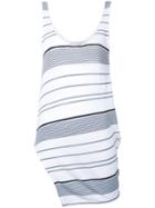 Stella Mccartney Striped Asymmetric Top - White