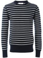 Ami Alexandre Mattiussi Striped Knitted Sweater, Men's, Size: Medium, Blue, Wool