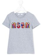 Msgm Kids - Logo Print T-shirt - Kids - Cotton - 10 Yrs, Girl's, Grey