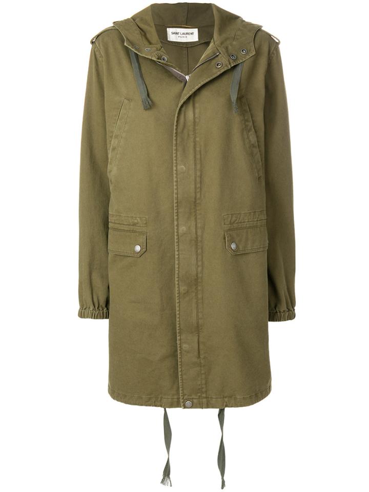 Saint Laurent Long Parka - Green