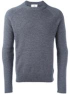 Ami Alexandre Mattiussi Crew Neck Sweater, Men's, Size: Small, Grey, Cashmere/merino
