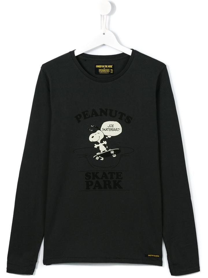 Finger In The Nose 'peanuts Skate Park' Long Sleeved Top