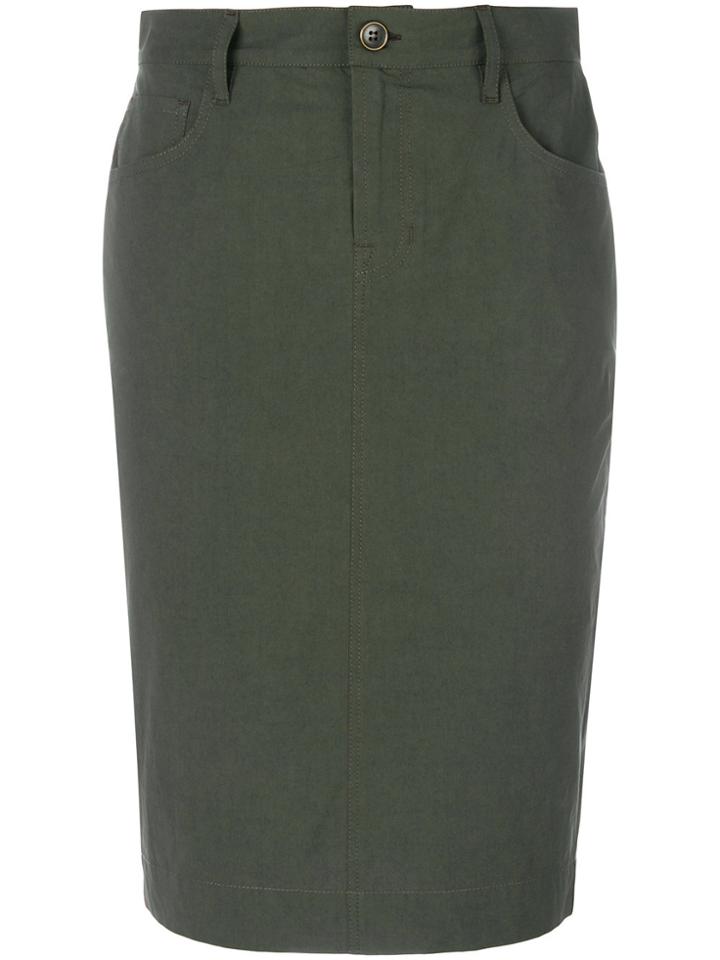 Courrèges Front Slit Mid Skirt - Blue
