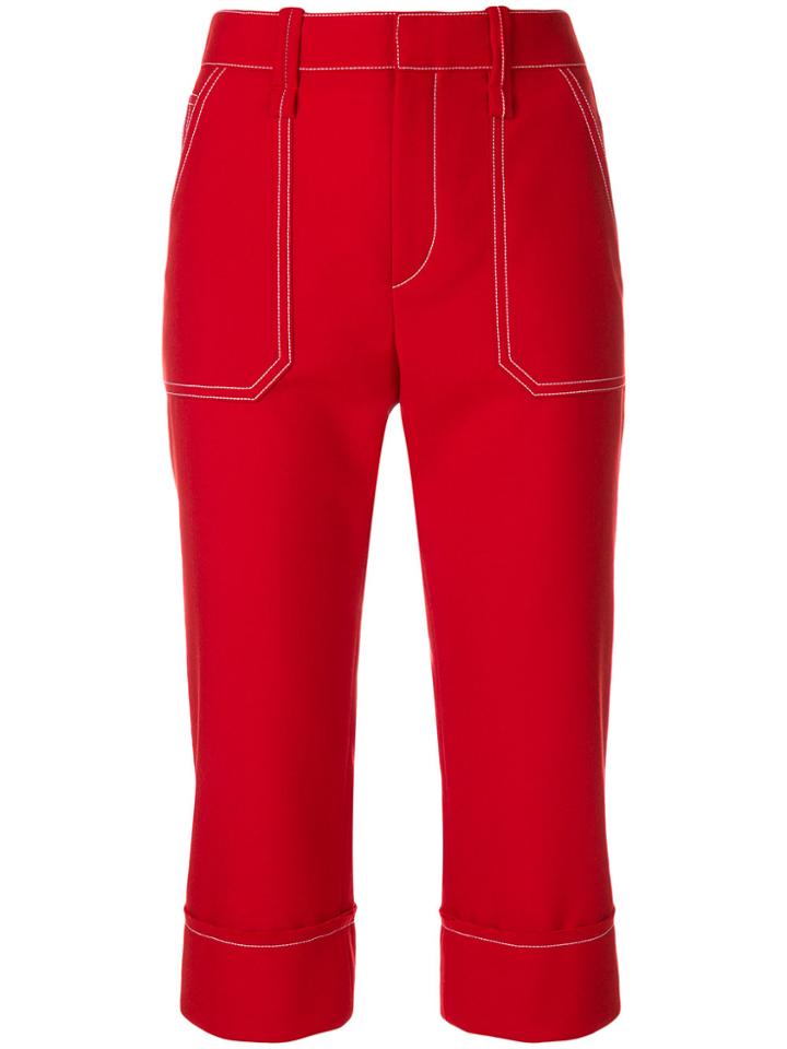 Chloé Cropped High-rise Trousers - Red