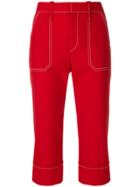 Chloé Cropped High-rise Trousers - Red
