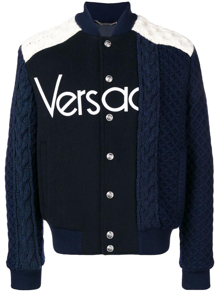 Versace Logo Bomber - Blue