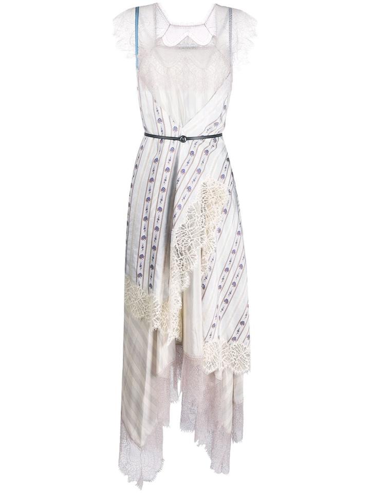Lanvin Patchwork Lace Maxi Dress - Neutrals
