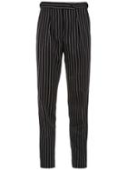 Reinaldo Lourenço Pinstripe Straight Trousers - Black