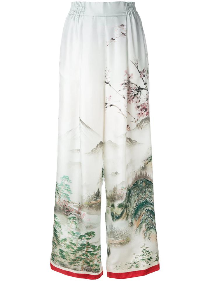 F.r.s For Restless Sleepers Landscape Print Palazzo Trousers -