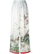 F.r.s For Restless Sleepers Landscape Print Palazzo Trousers -