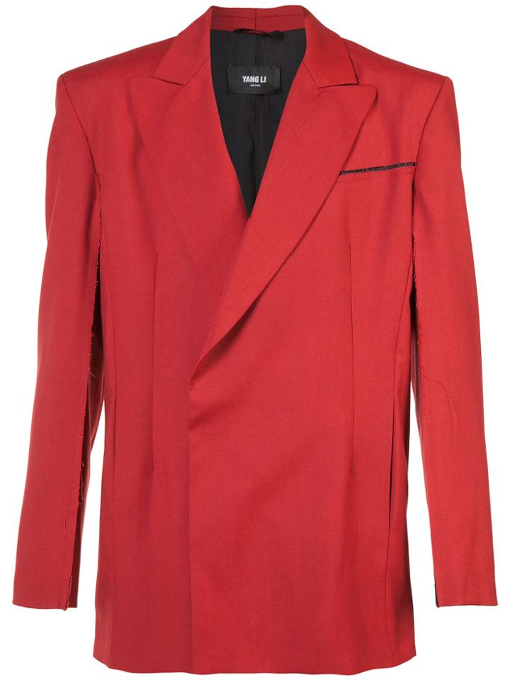 Yang Li Exposed Seam Blazer - Red