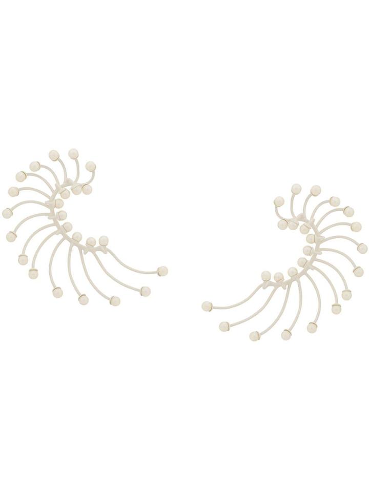 Mugler Oversized Pearl Detail Ear Cuff - White