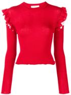 Philosophy Di Lorenzo Serafini Contrast Ruffle Jumper - Red