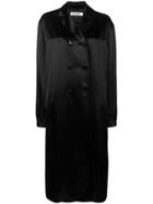 Jil Sander Groove Double Breasted Coat - Black