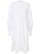 Msgm Ruffled Shirt Dress - White