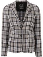 T Jacket Houndstooth Fitted Blazer - Green