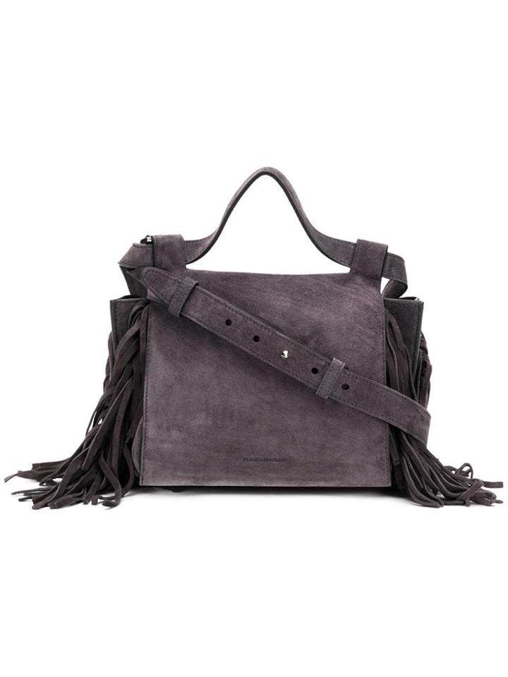 Elena Ghisellini Fringed Angel Shoulder - Grey