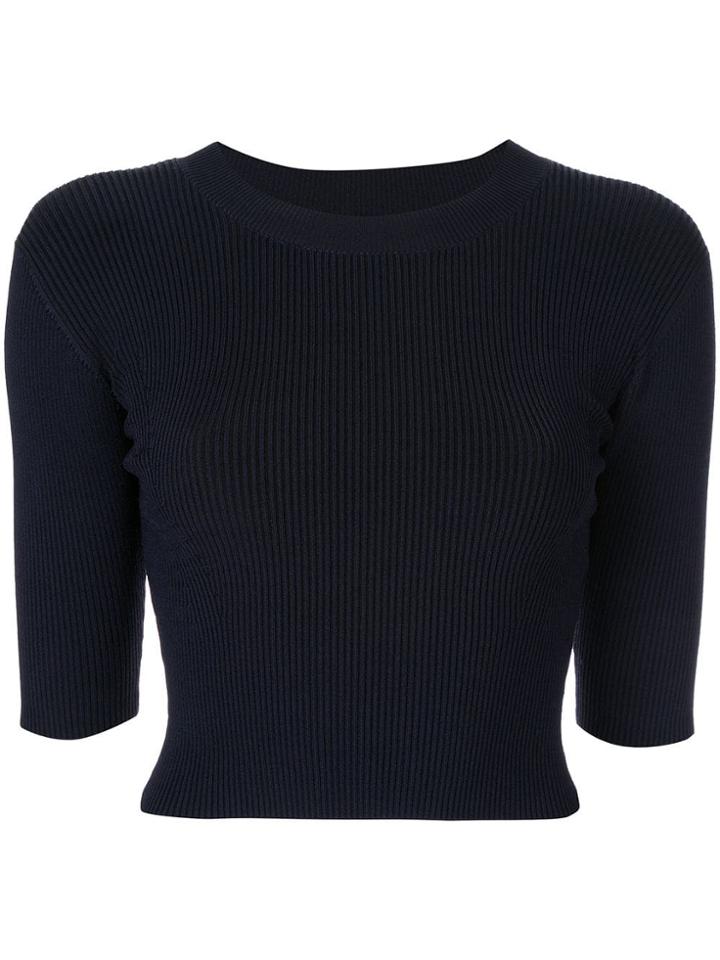 Dion Lee Shadow Cropped T-shirt - Blue