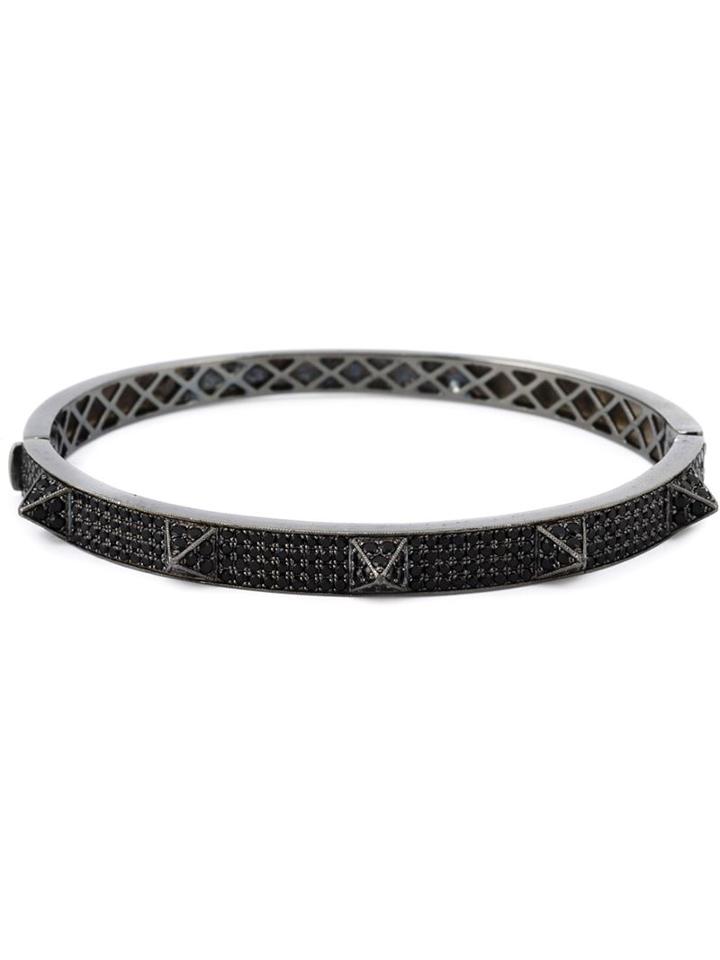 Monan Pyramid Studded Bangle, Women's, Grey