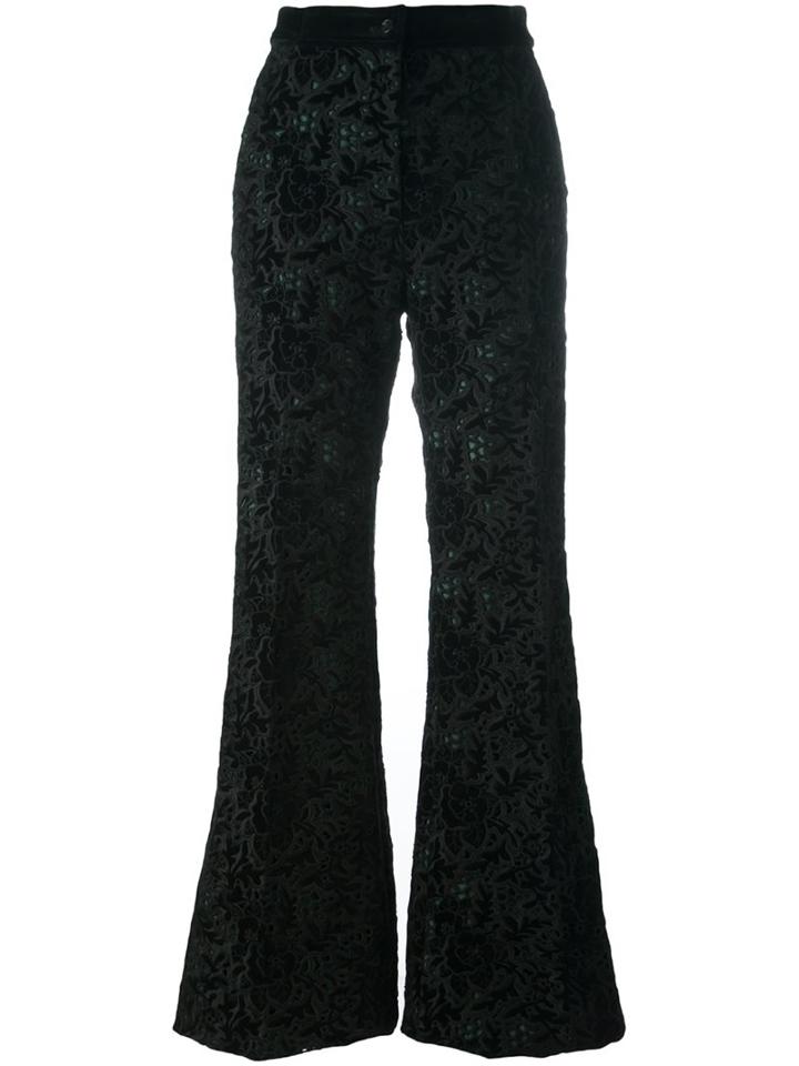 Rochas Embroidered Velvet Trousers