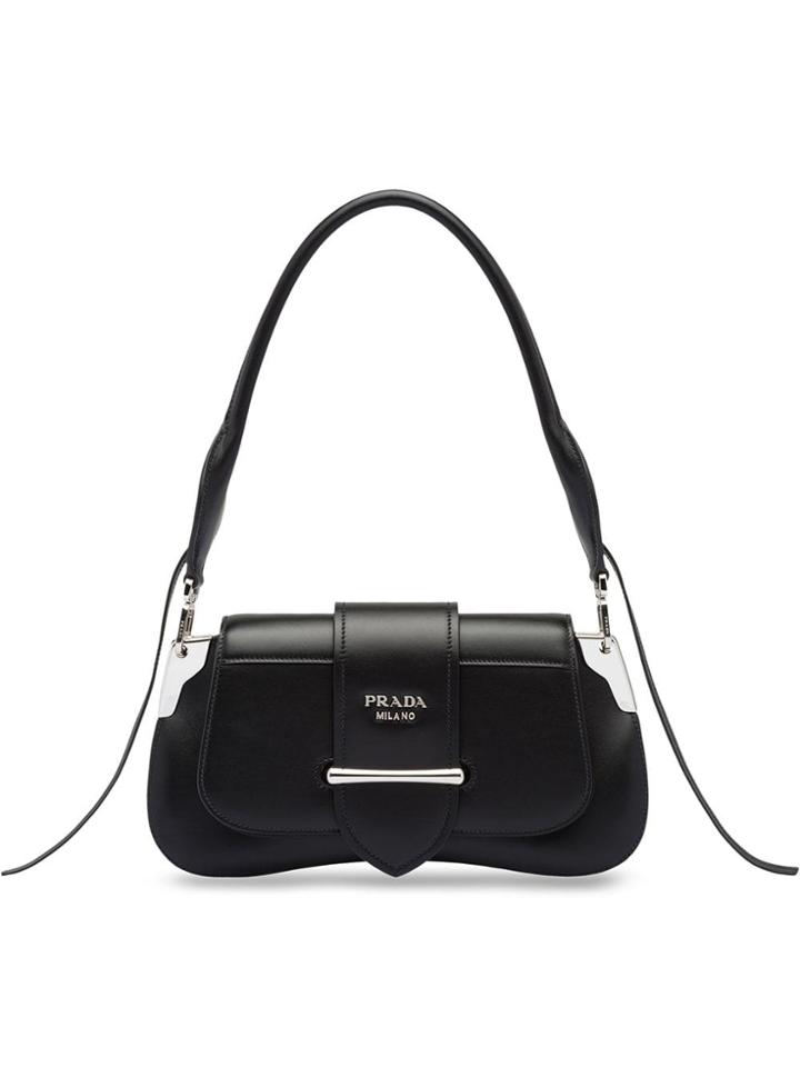 Prada Sidonie Leather Shoulder Bag - Black