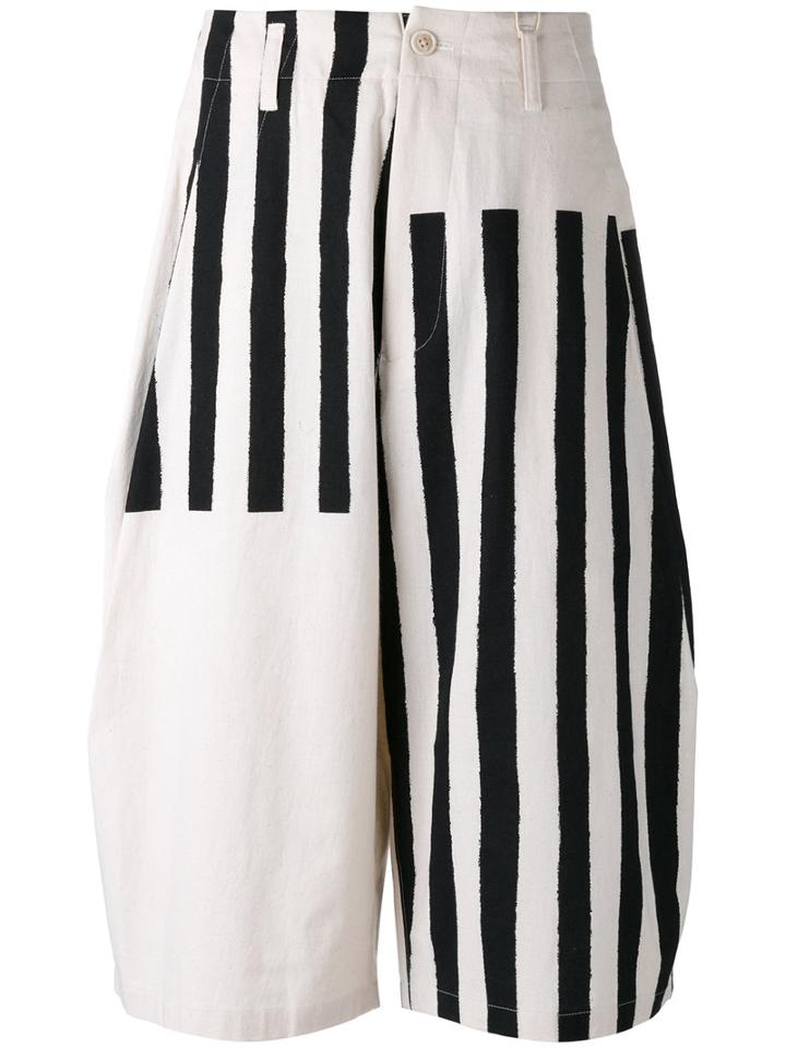 Yohji Yamamoto Colour Block Shorts, Men's, Size: 3, Nude/neutrals, Cotton