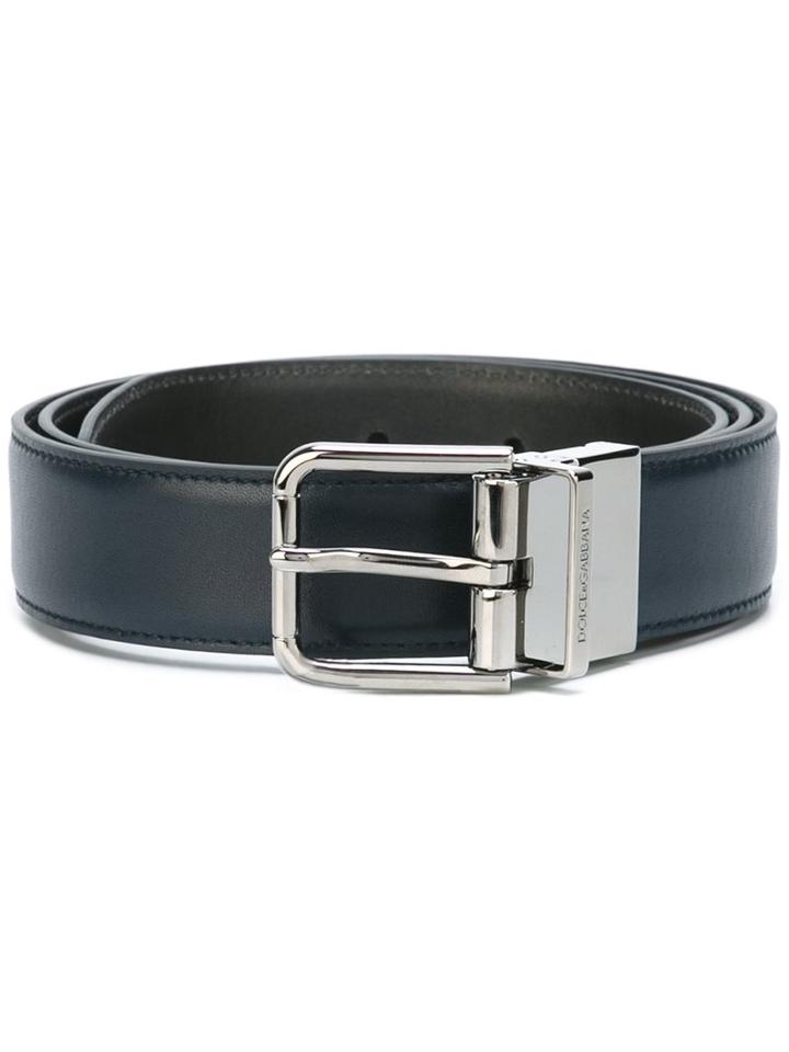 Dolce & Gabbana Classic Belt, Men's, Size: 105, Blue, Leather
