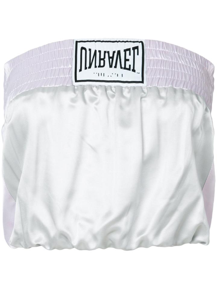 Unravel Project Logo Band Crop Top - Grey