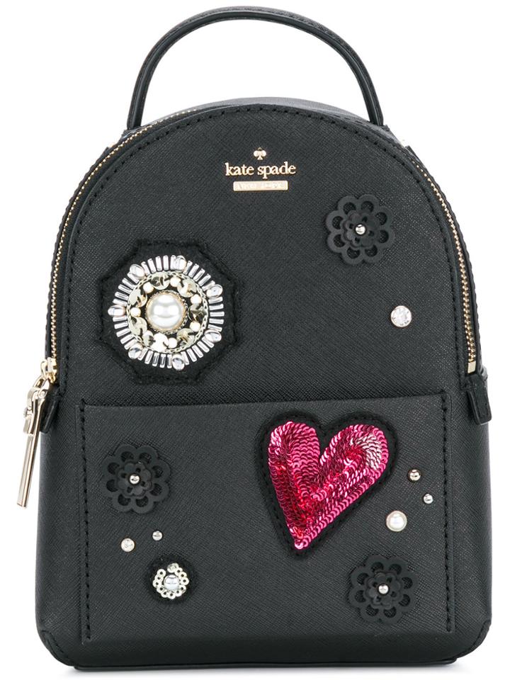 Kate Spade Mini Appliqué Embellished Backpack - Black