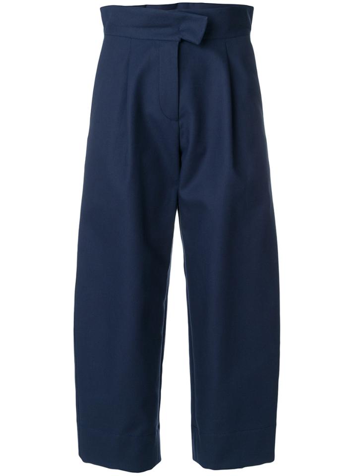 Carven Cropped High Waist Flare Trousers - Blue