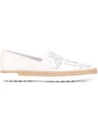 Tod S Perforated Slip-on Sneakers, Women's, Size: 38, White, Leather/rubber