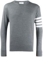 Thom Browne 4-bar Classic Crewneck Pullover - Grey