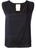 Stephan Schneider - V-neck Top - Women - Cotton - S, Blue, Cotton