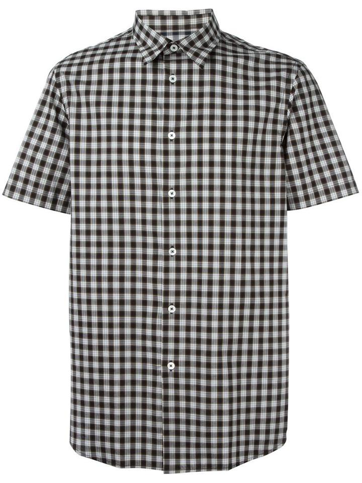 Ps By Paul Smith Checked Short Sleeved Shirt, Men's, Size: Large, Black, Cotton