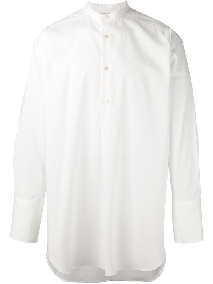 Stella Mccartney Collarless Shirt, Men's, Size: 41, White, Cotton