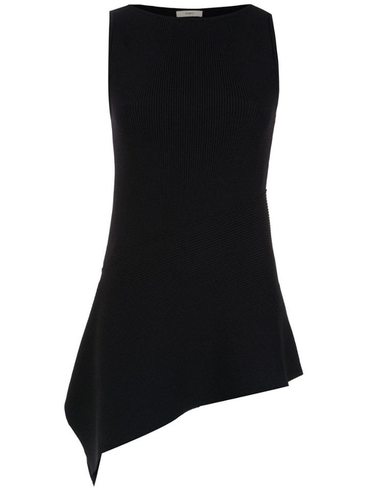 Egrey Knit Asymmetric Blouse - Blue