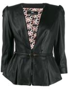 Elisabetta Franchi Tie Waist Blazer - Black