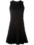 Paco Rabanne Zip Detailing Flared Dress, Women's, Size: 38, Black, Wool