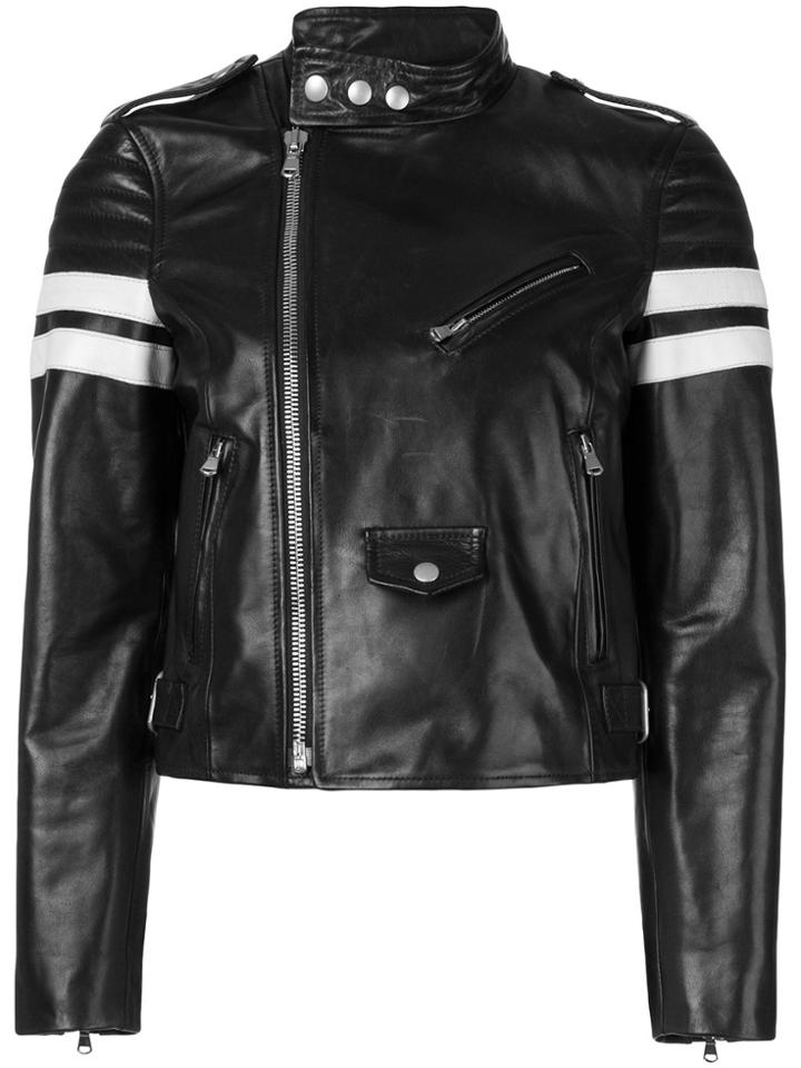 Red Valentino Striped Sleeves Jacket - Black
