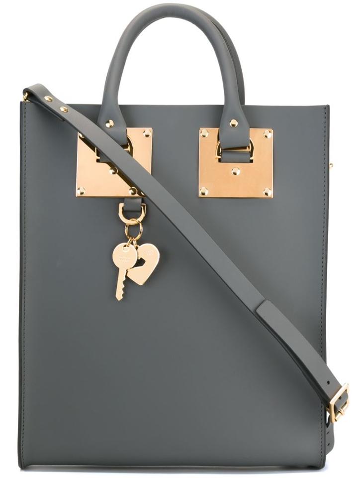 Sophie Hulme Mini Albion Tote, Women's, Grey, Calf Leather