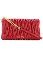 Miu Miu Pleated Shoulder Bag - Red