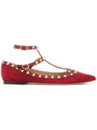 Valentino Valentino Garavnani Rockstud Ballerina Shoes - Red